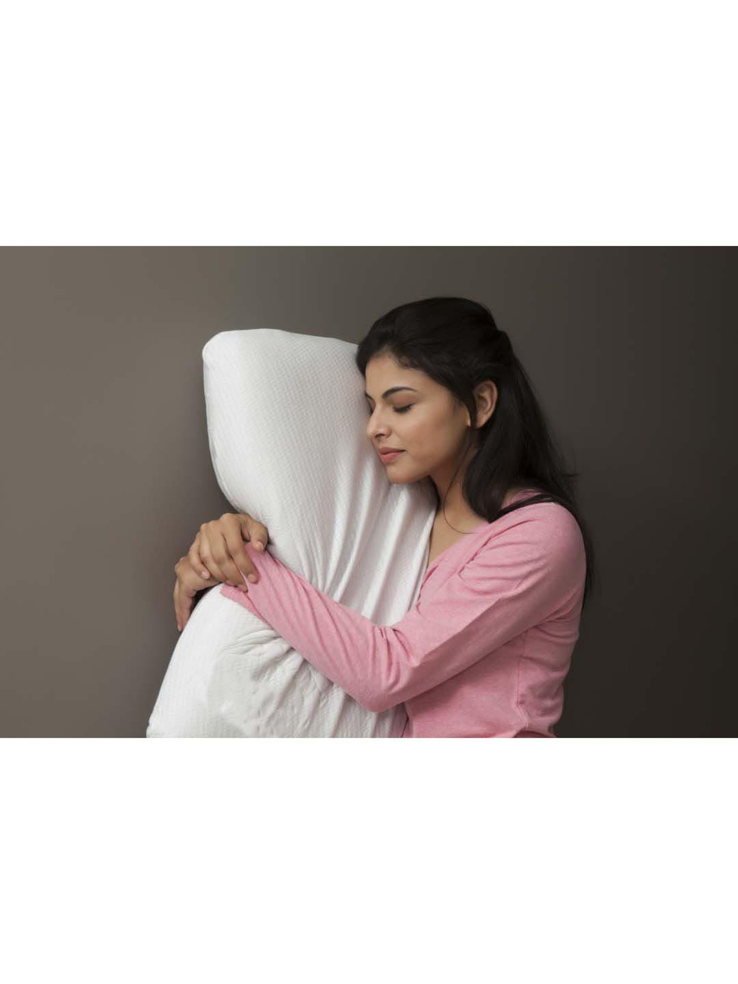 The White Willow White Stitched Memory Foam Pillow with Cover - Set of 1