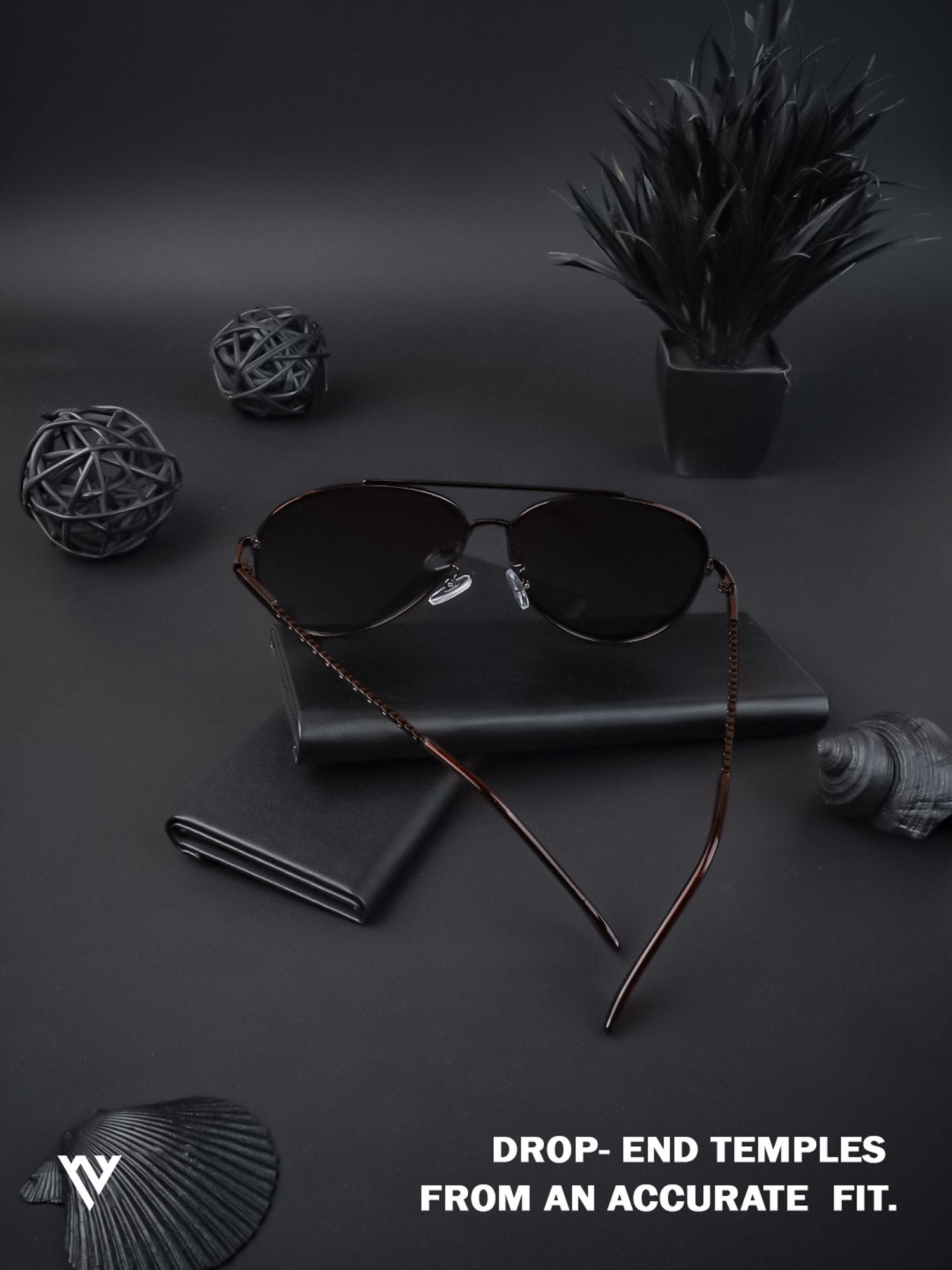 Voyage Brown Aviator Polarised and UV Protected Lens Unisex Sunglasses