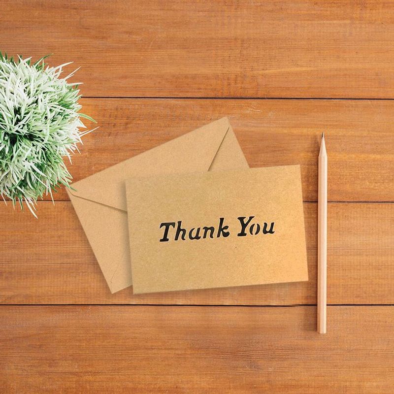 Best Paper Greetings 12 Pack Rustic Thank You Cards, Kraft Paper Design with Envelopes (4 x 6 in)