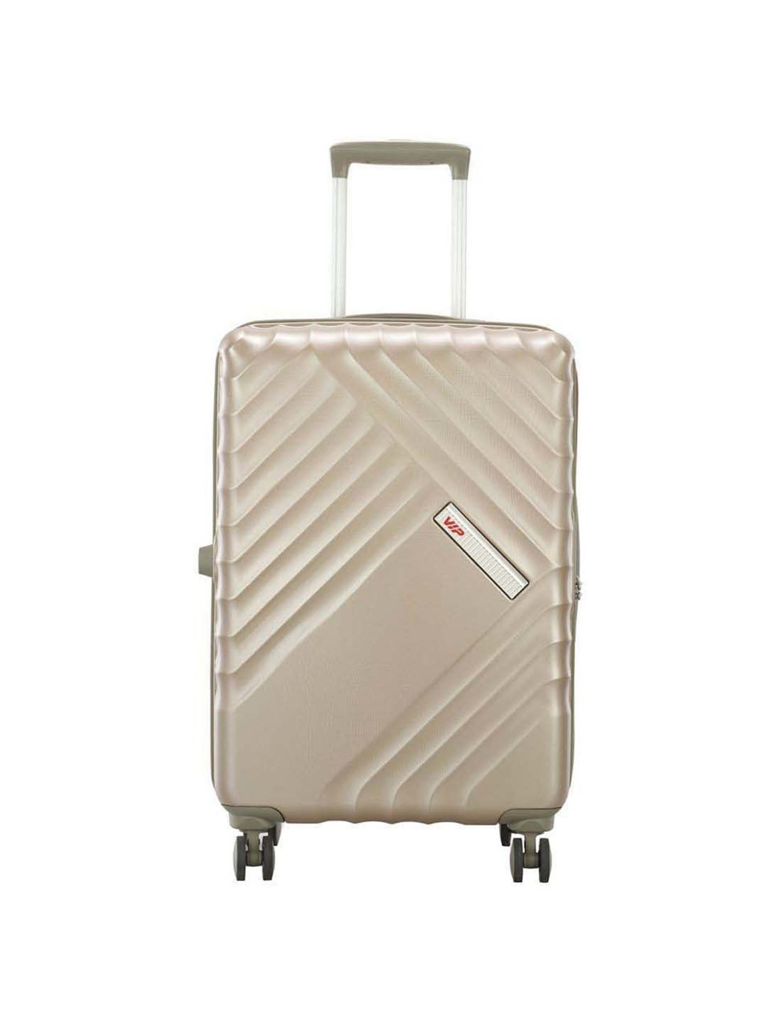 VIP Arlington-uni Cream Striped Hard Medium Trolley Bag - 45 cm