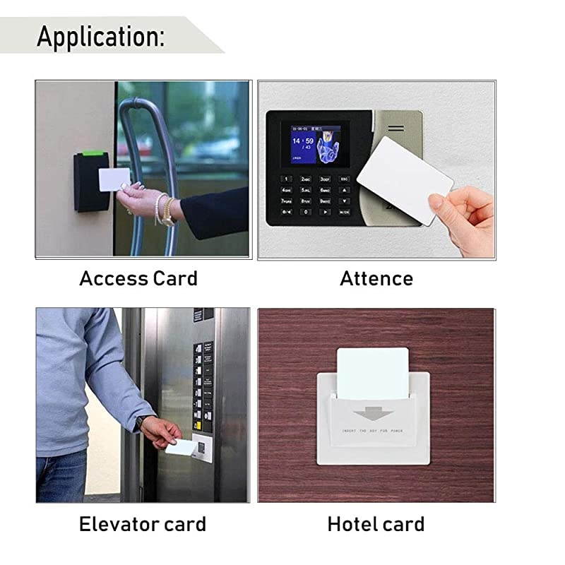 13.56MHz MIFARE Classic 1K, RFID Smart Cards / M1 Cards, ISO14443A Printable Blank RFID PVC Cards for Access Control, Hotel Key cads, etc (200 pcs)