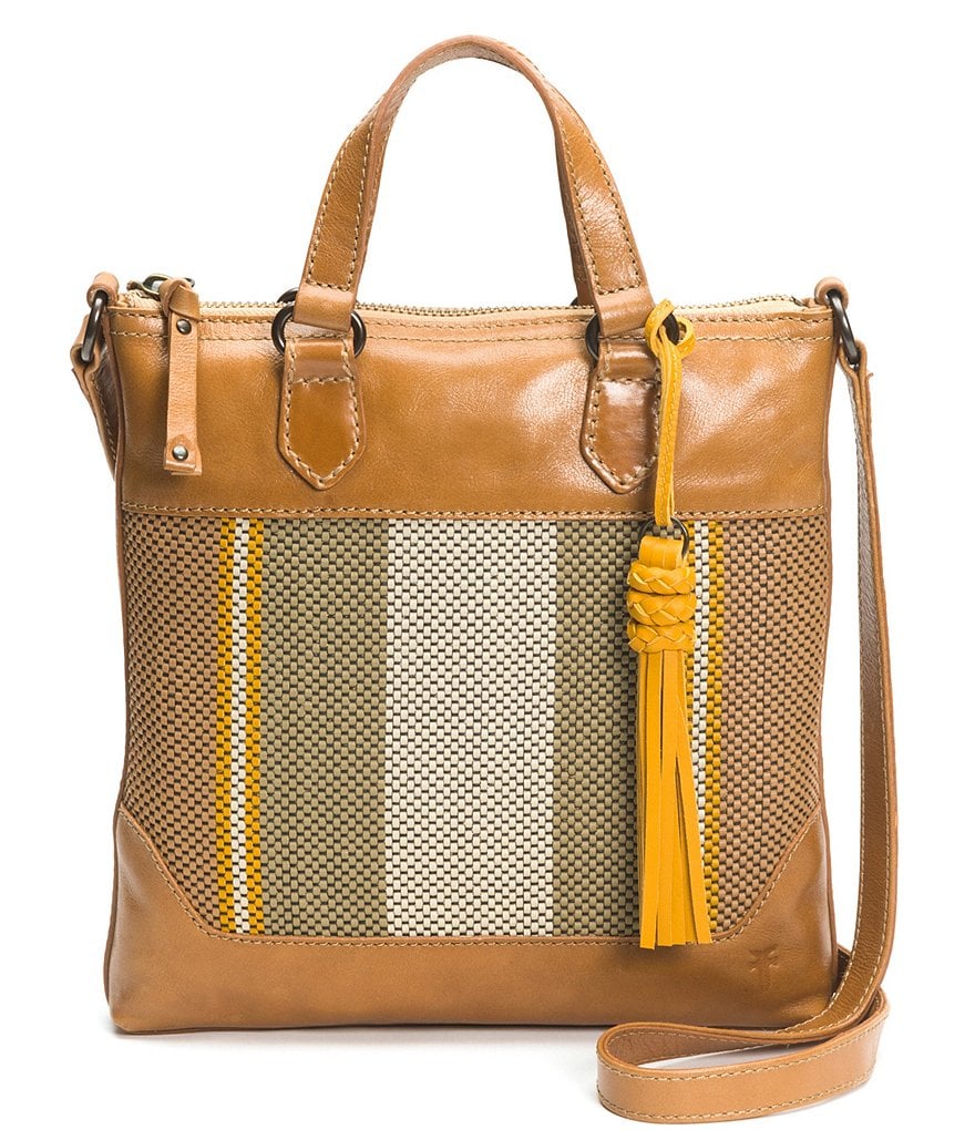 Frye Melissa Striped Small Woven Tote Bag