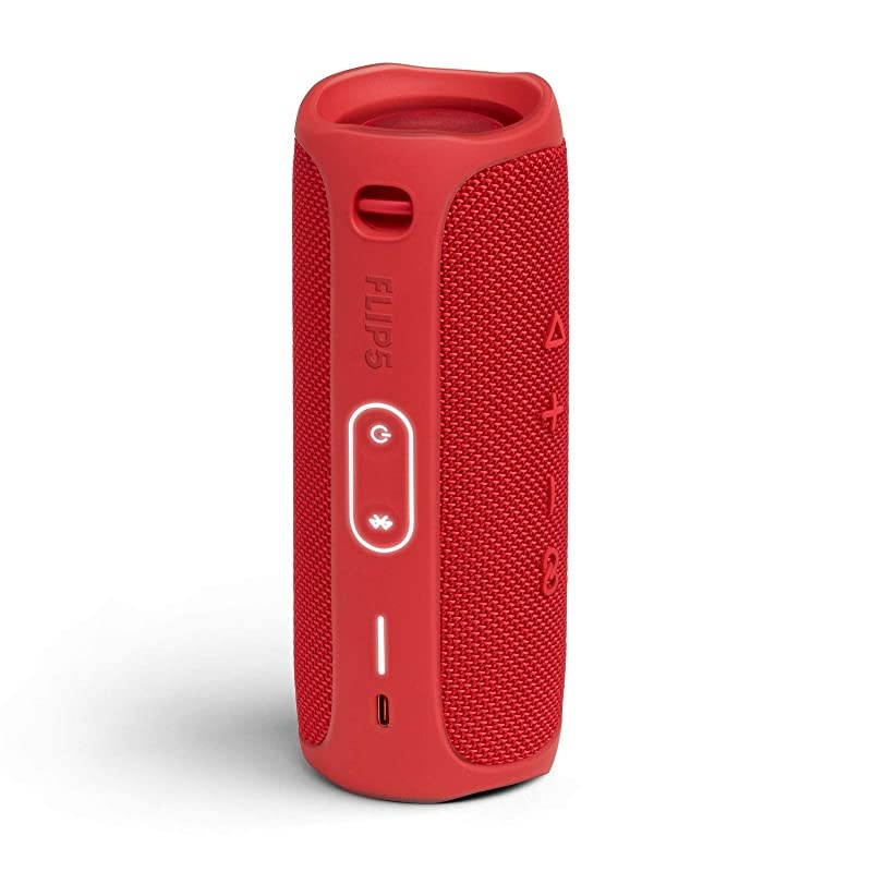 Flip 5 Waterproof Portable Wireless Bluetooth Speaker Bundle with divvi Protective Hardshell Case Red