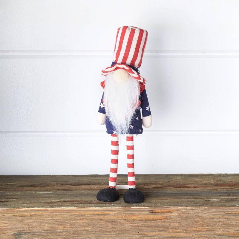 Lakeside Plush Seasonal Gnome with Patriotic Theme - Indoor Americana Accent