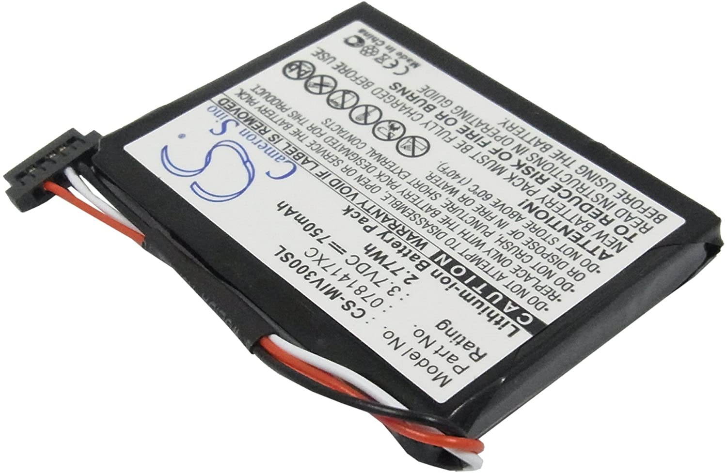 Replacement GPS Navigation Battery Part No.0781417XC for Mitac Mio Moov 360u, Mio Moov 300, Mio Moov 301, Mio Moov 310,750mAh Li-ion