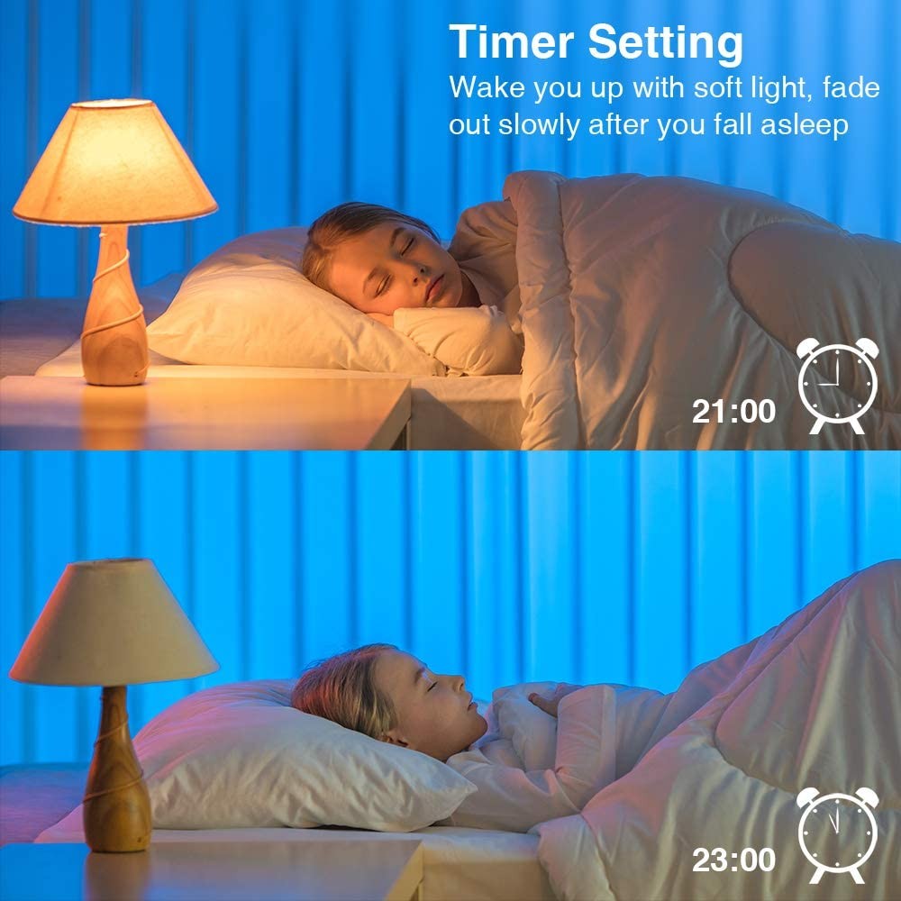 Smart Light Bulbs, Alexa Light Bulb, Smart Bulbs that Work with Alexa & Google Assistant, WiFi Light Bulbs A19 Daylight (5000K) No Hub Required, 800LM 60W Equivalent High CRI>90, 2 Pack