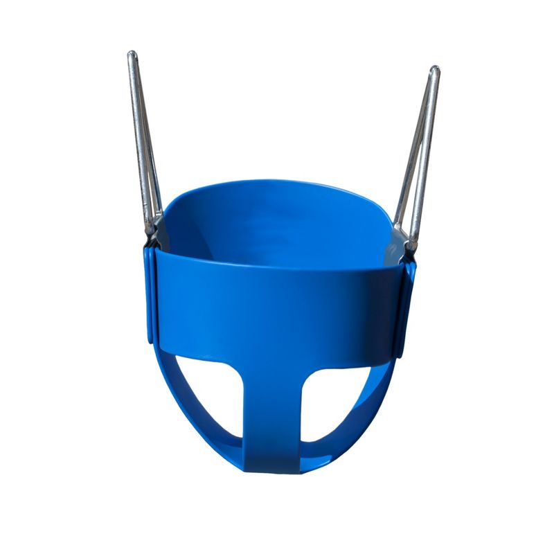 Gorilla Playsets Full Bucket Toddler Swing - Blue with Blue Chains