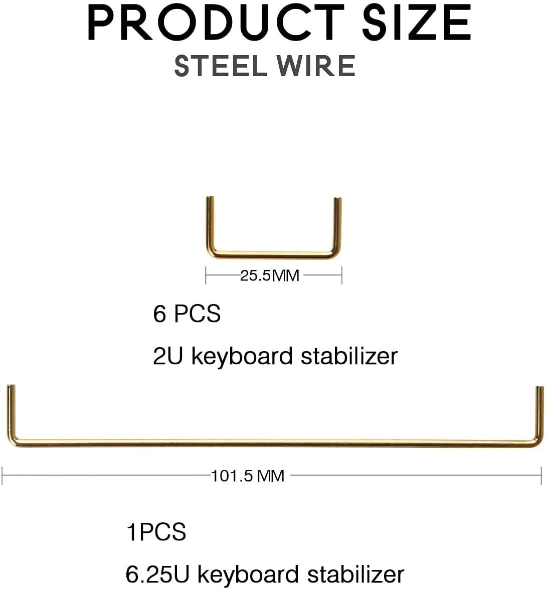 Screw Stabilizers Gold Plated PCB Stabilizers Mechanical Keyboard Accessories Transparent PC Material Satellite Switch 6.25u 2u for Mechanical Keyboard