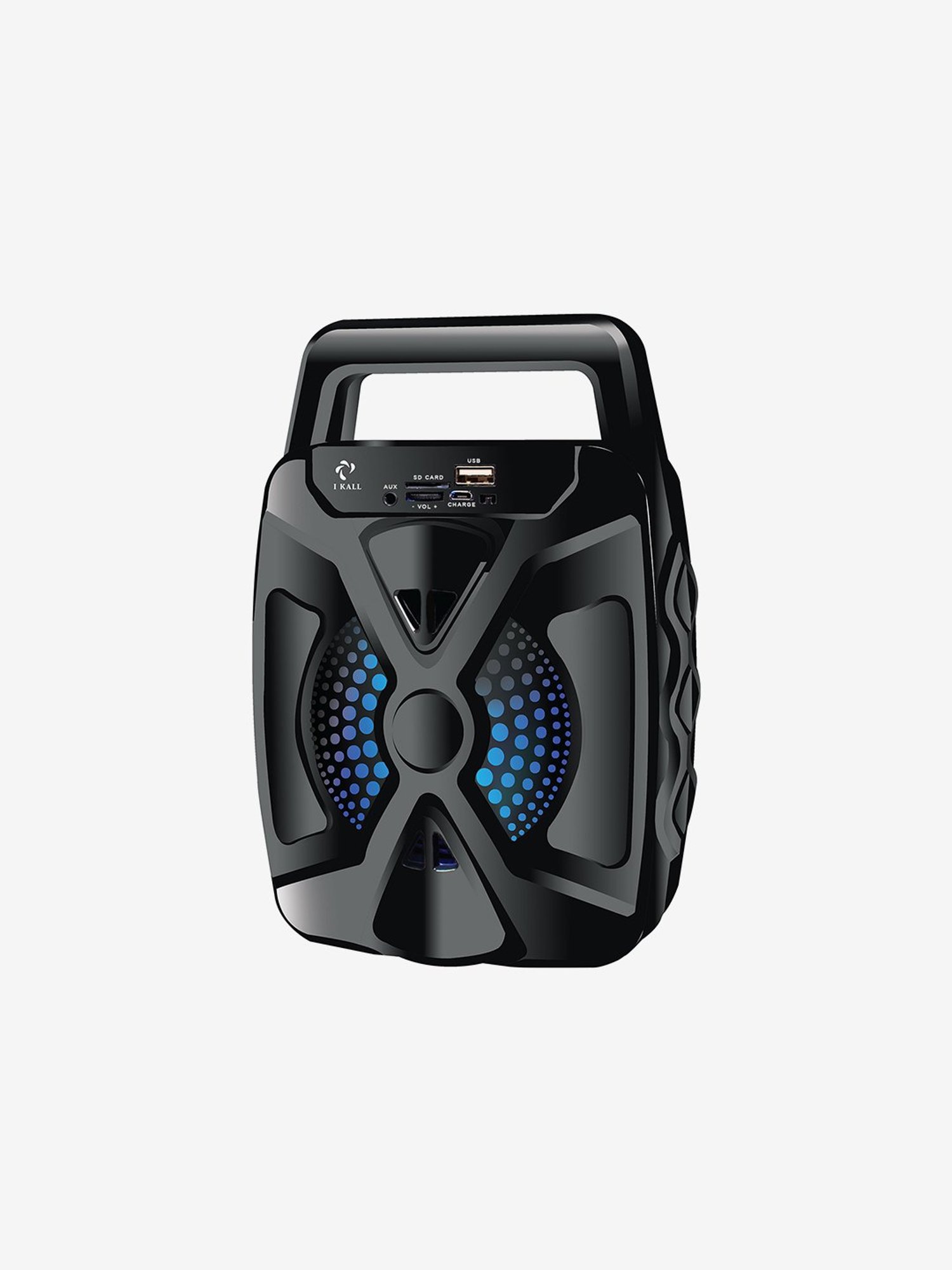 I Kall IK-101 Lighting Bluetooth Rechargeable Speaker with Inbuilt FM (Black)