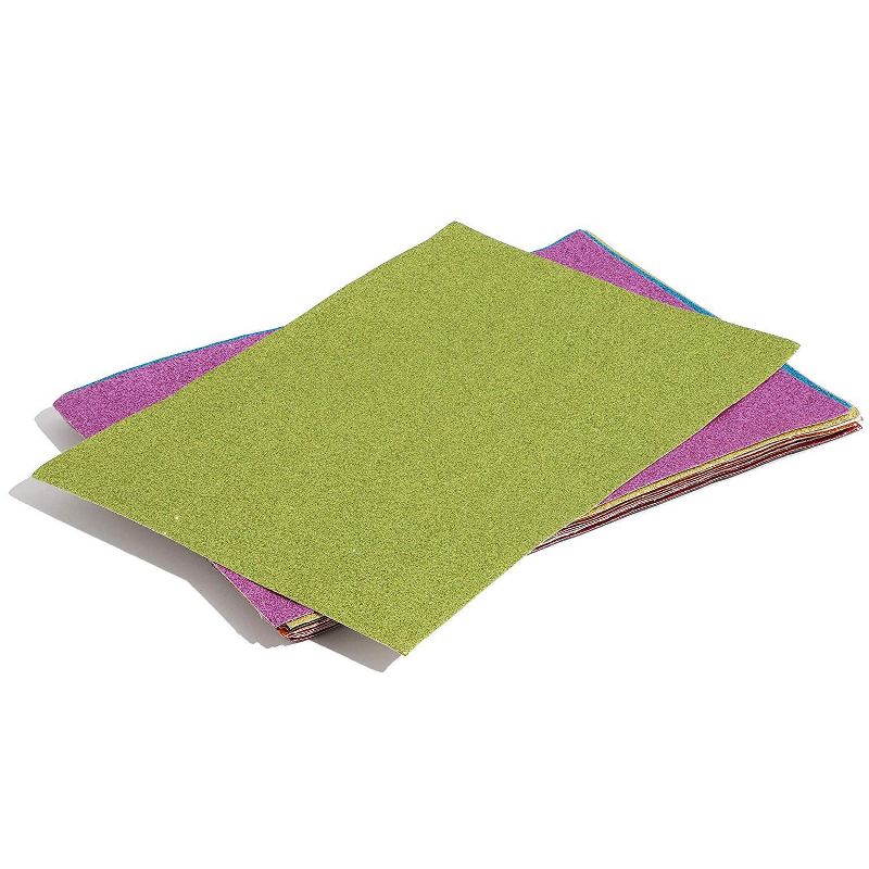 Leather Fabric Sheets with Glitter for DIY Crafts (9x13 in, 24-Pack)