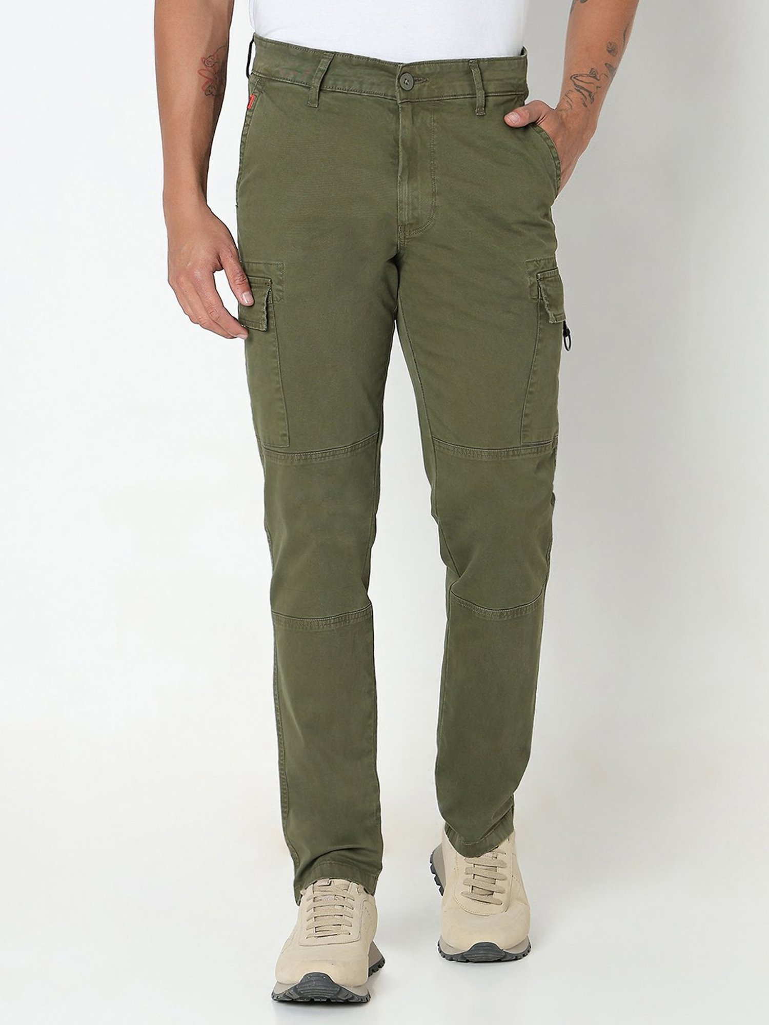 Spykar Green Regular Fit Cargos