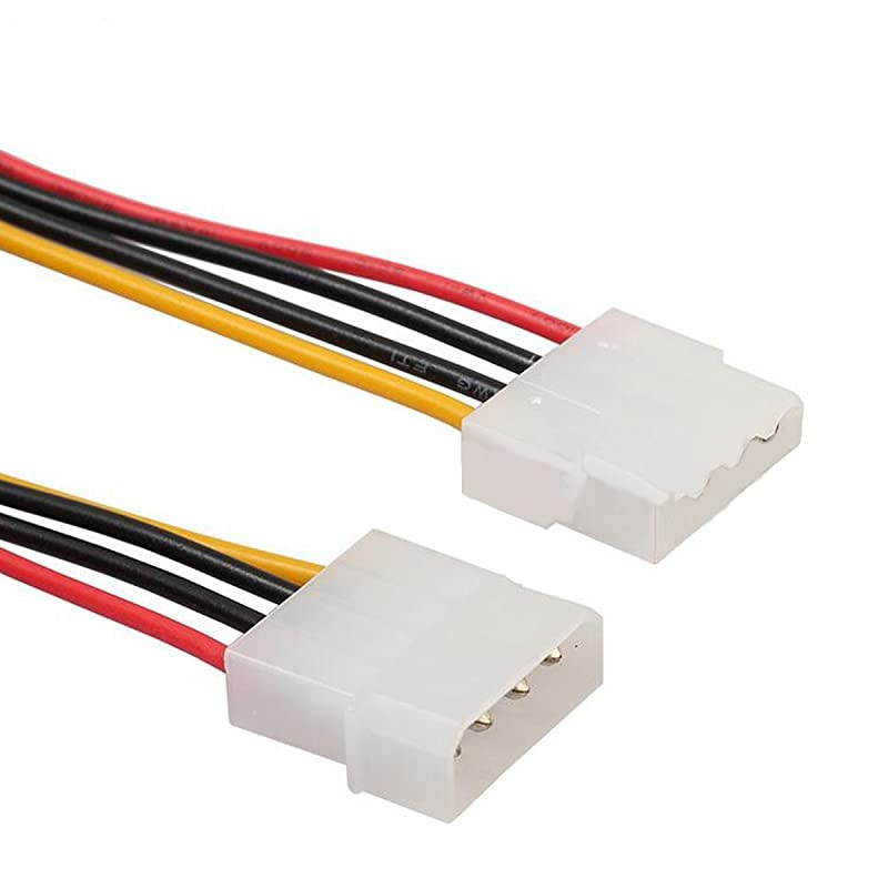 Pack Computer Molex 4 Pin Power Supply Extension Cable Female to Male HDD IDE Computer Fan Internal Power Extension Cable 8 Inch