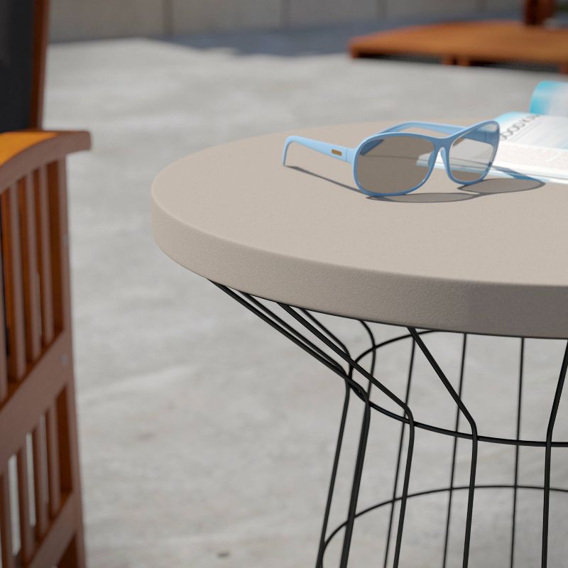 Outdoor Patio Accent Table - Black - SEI