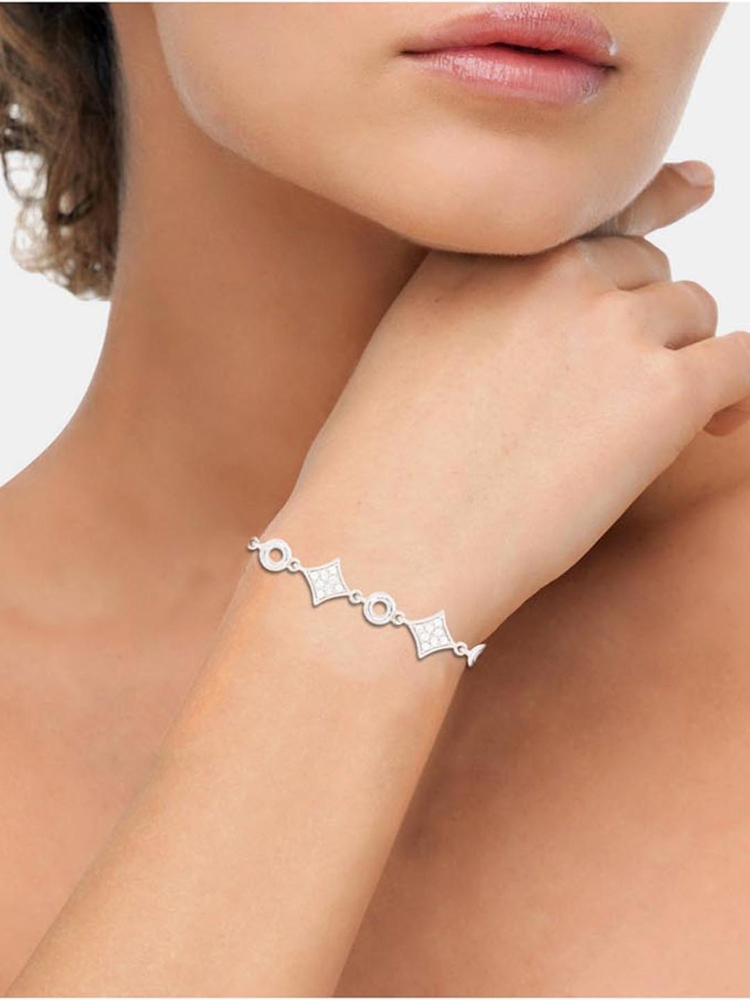Anayra 92.5 Sterling Silver Sparkling Bracelet for Women