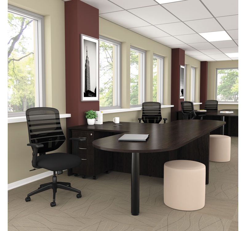 Alera Valencia Series Reversible Return/Bridge Shell, 42w x 23 5/8d, Espresso VA354224ES