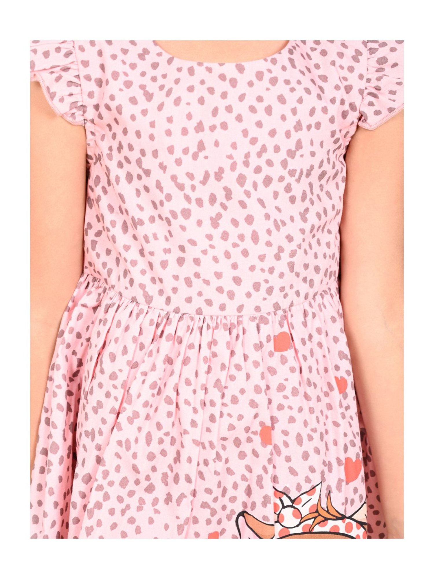 LilPicks Kids Pink Printed Dress