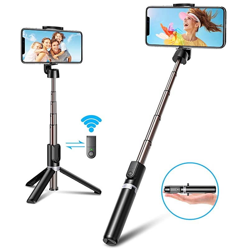Bluetooth Selfie Stick Tripod Mini Extendable 3 in 1 Aluminum Phone Tripod Selfie Stick with Wireless Remote for iPhone 11 Pro Max11 Pro11XSXS MaxXRX88 Plus76 Galaxy S10S9S8 More