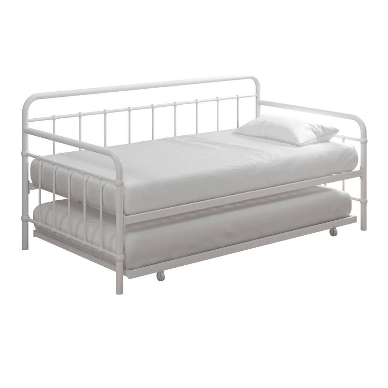 Twin Kaila Metal Daybed and Trundle White - Room & Joy