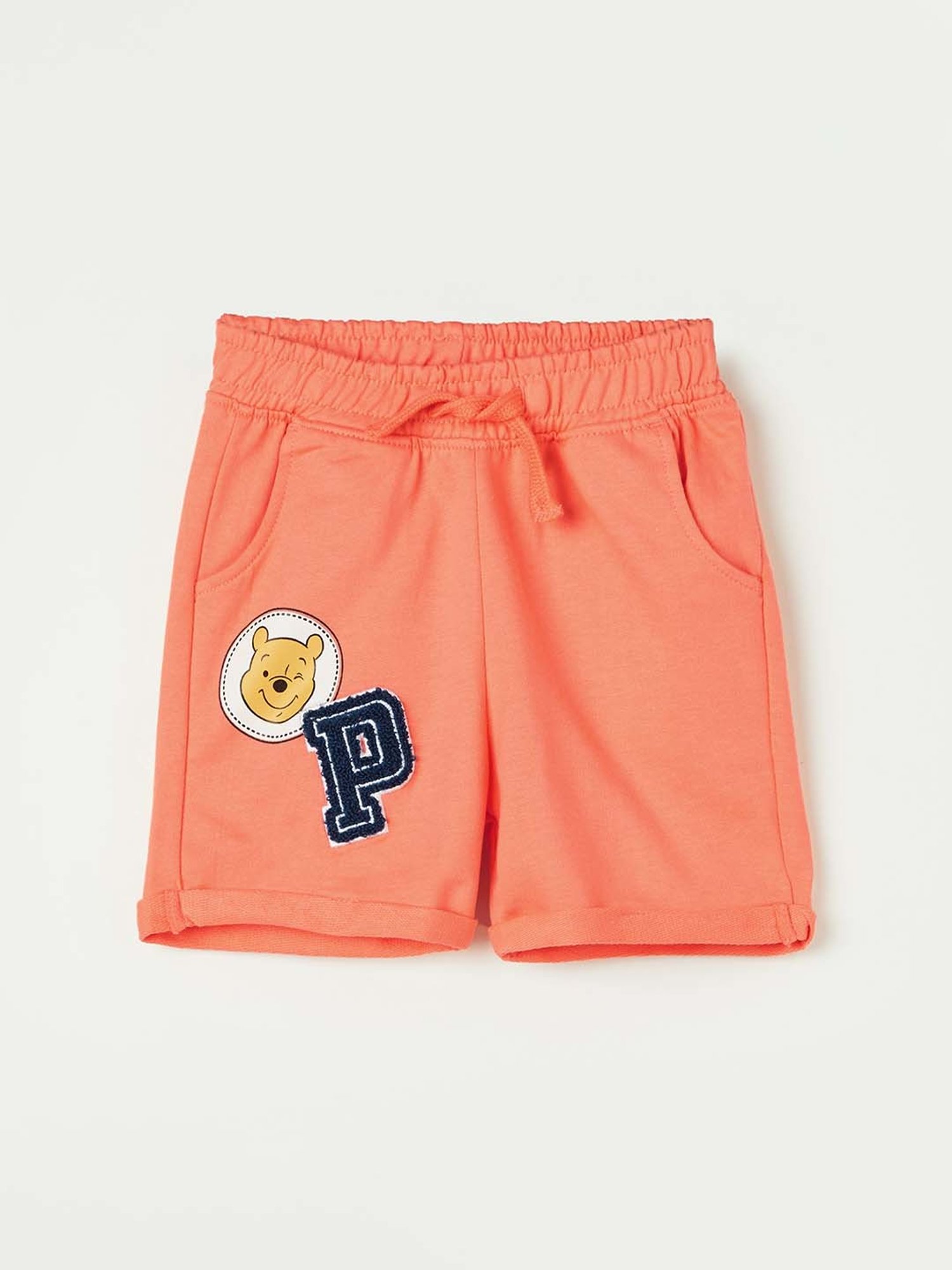 Juniors by Lifestyle Peach Cotton Embroidered Shorts