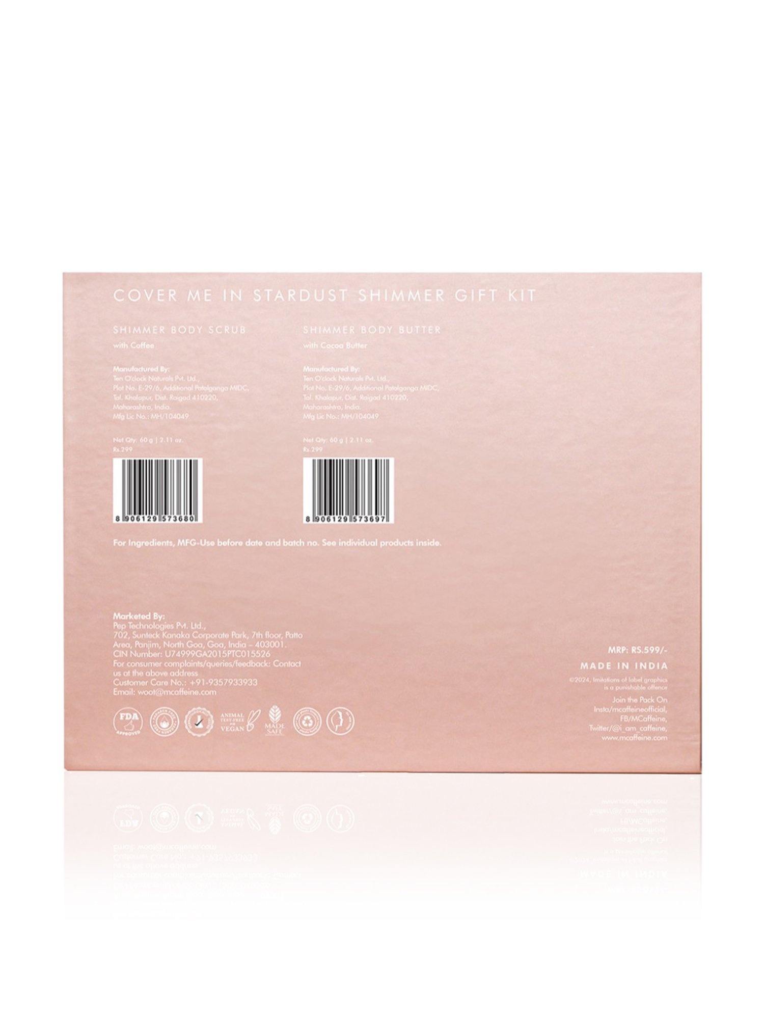 mCaffeine Shimmer Body Scrub & Body Butter Combo