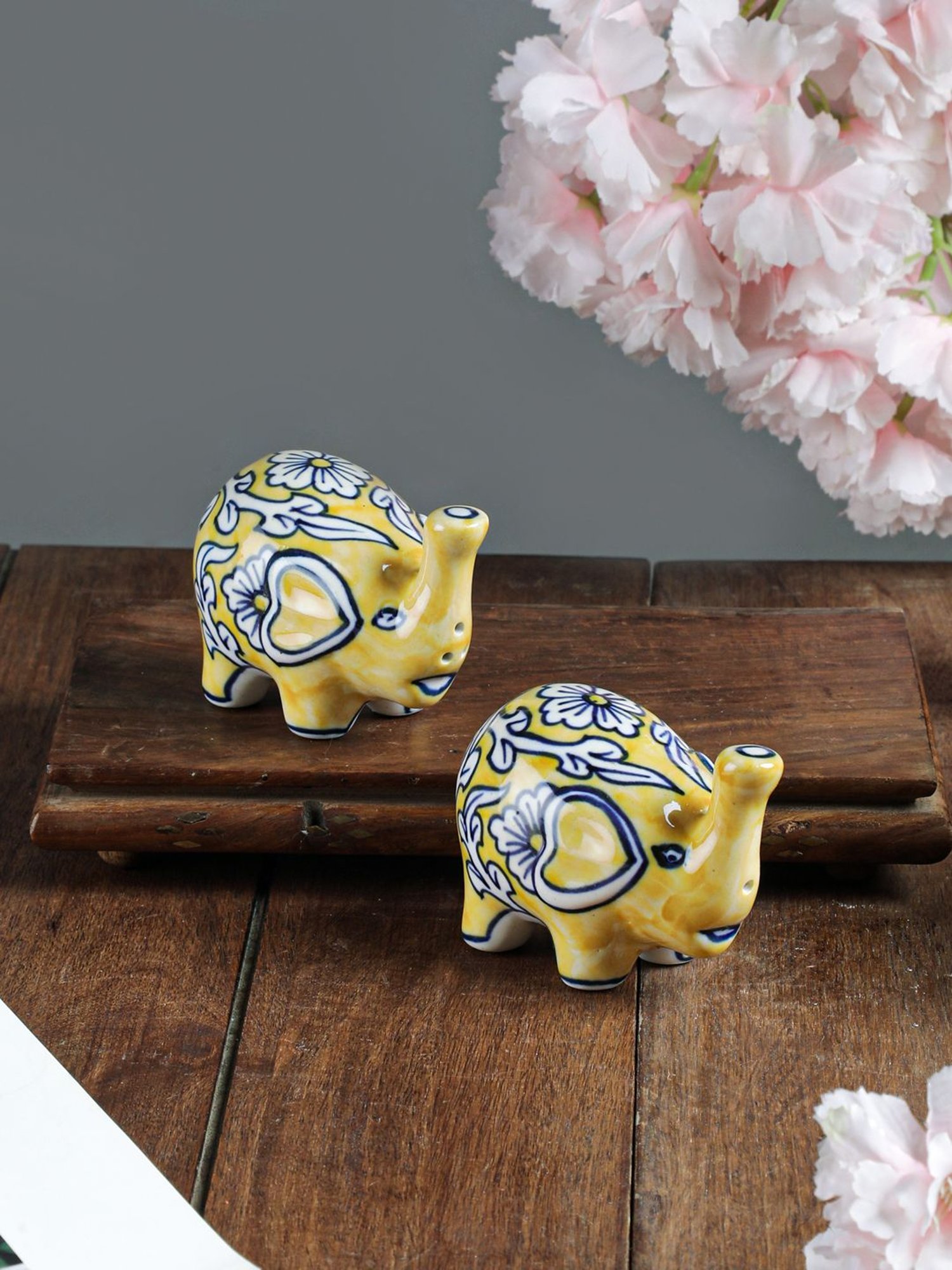 VarEesha Yellow Ceramic Salt & Pepper Set