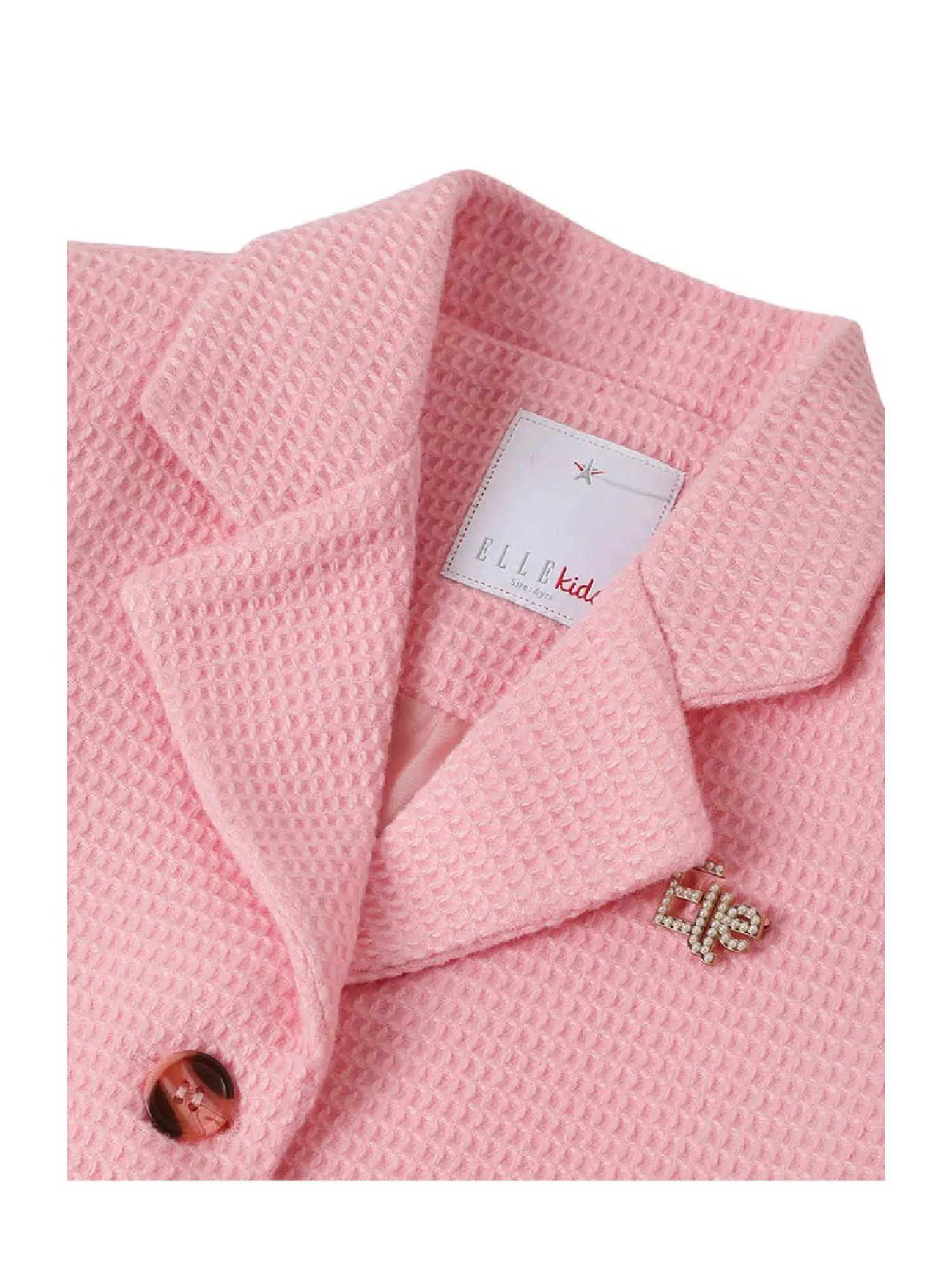 Elle Boys Pink Solid Full Sleeves Blazer