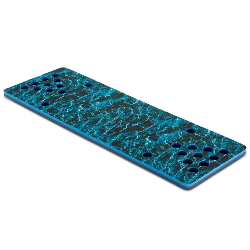 Floatation iQ HydraPong Floating Foam Swimming Pool Lounge Lake Party Game Board Pong Table Mat with 4 Ping Pong Balls, Seawater Elements