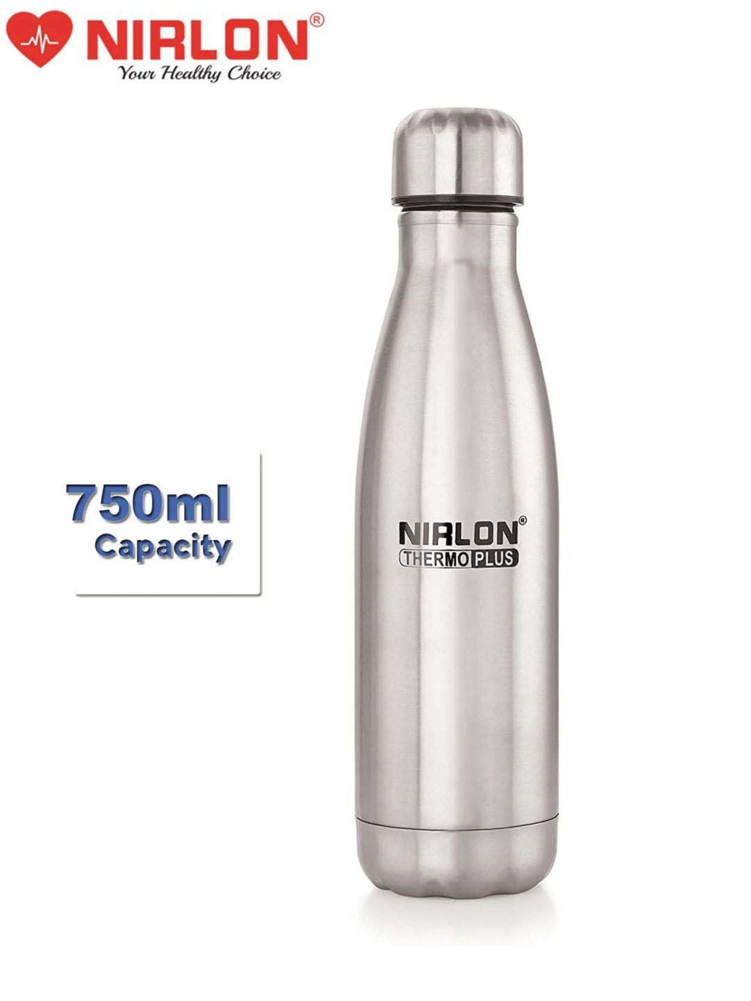 Nirlon Cola Silver Stainless Steel Vaccum Insulated Water Bottle (0.75 L)