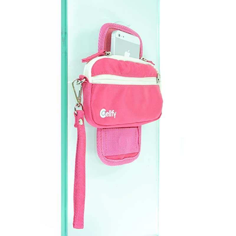 Around Coin Purse Lipstick Case or Smartphone Wallet wBuilt in Suction Cup for Hands Free Photos or Video Smartphone Wristlet easily fits Medium Sized Phones Like iPhone 6 5 5S Samsung Galaxy 5 6 HTC