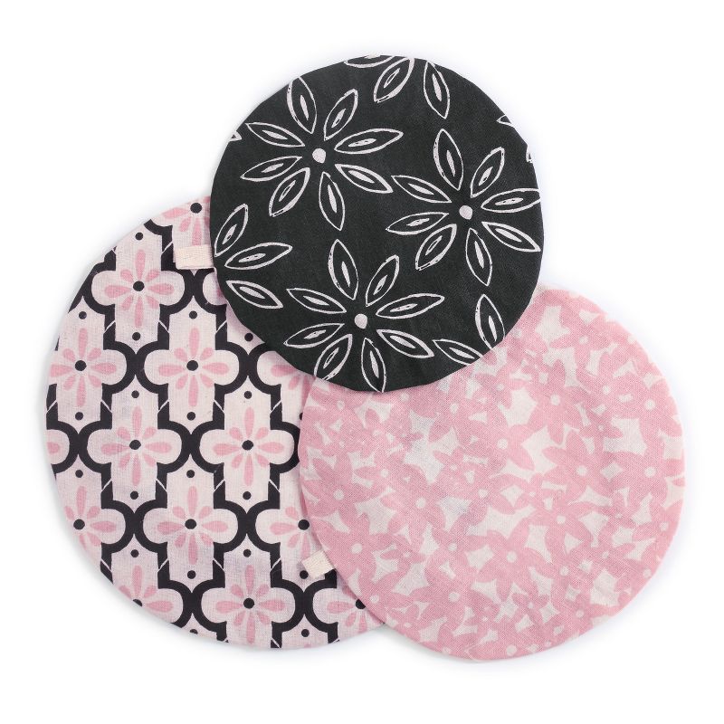 DEMDACO Heaping Teaspoons Dish Covers Set of 3 11 x 11 - Pink