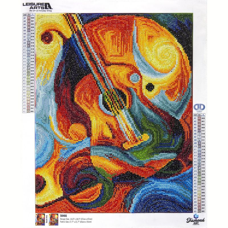 Leisure Arts Diamond Art Advanced Kit 14.6"X18.5"-Guitar