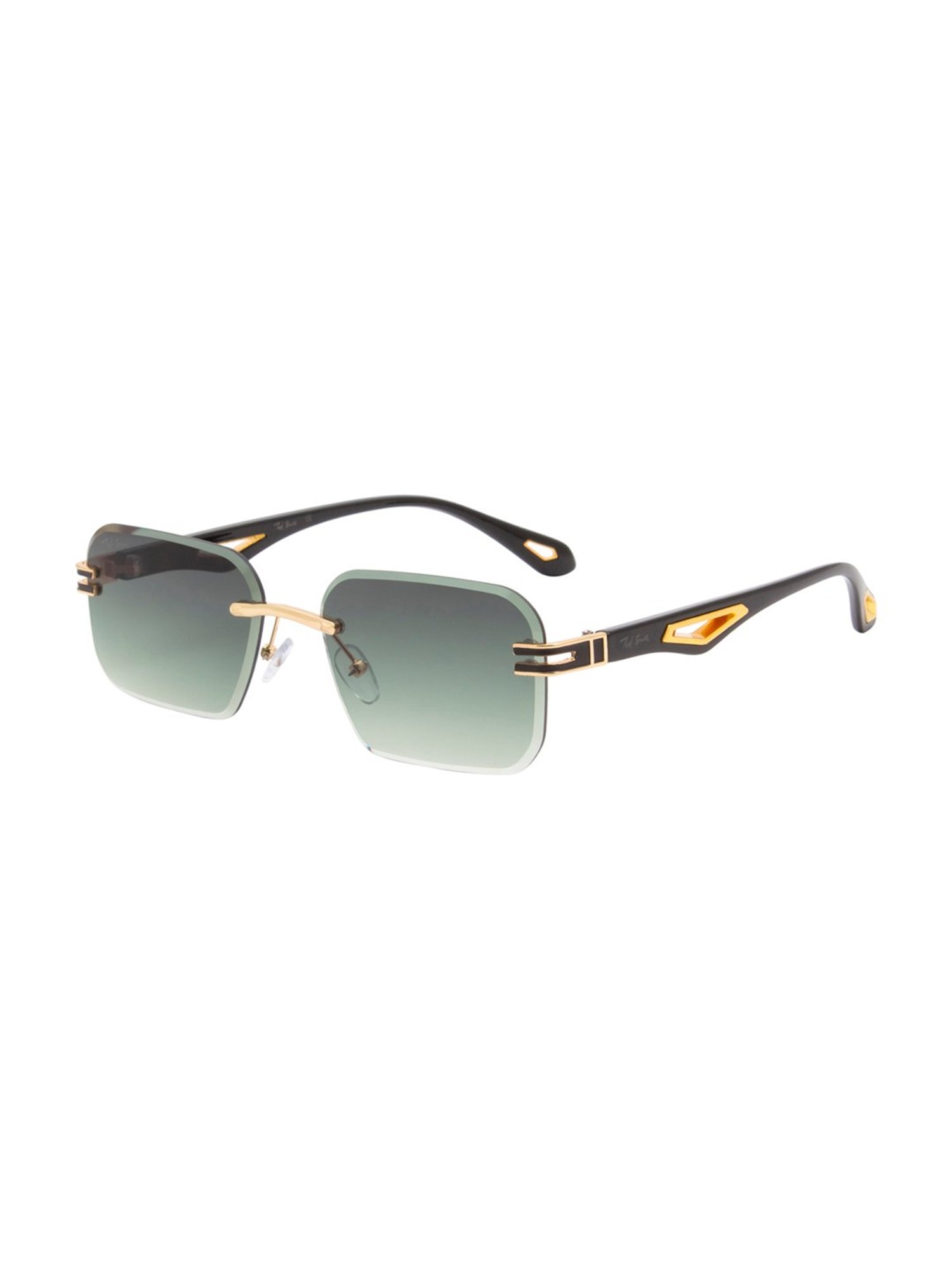 Ted Smith Green Rectangular UV Protection Unisex Sunglasses