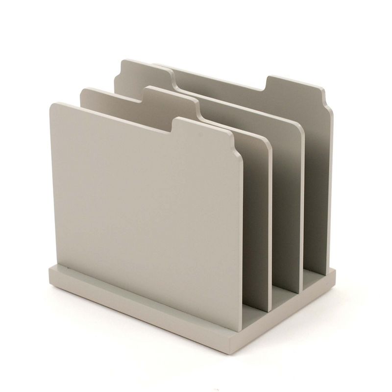 Design Ideas Tab Letter Holder - Letter and Document Organizer - Fog Grey, 5.9" x 4.5" x 5.6"