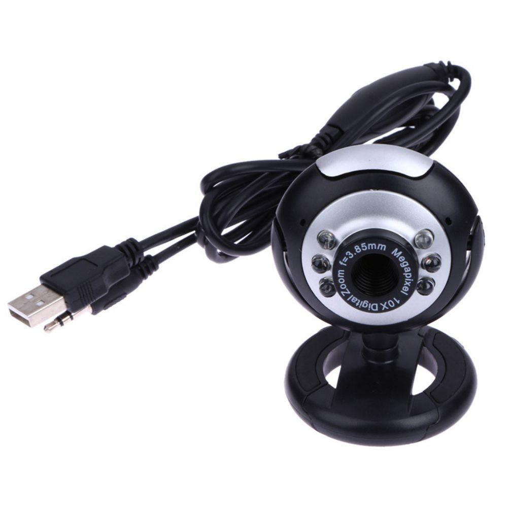 800x600 1.3MP USB+3.5MM Web Camera 6 LED Night Light Buit-in Mic Clip Cam Webcam For PC Desktop Laptop Computer