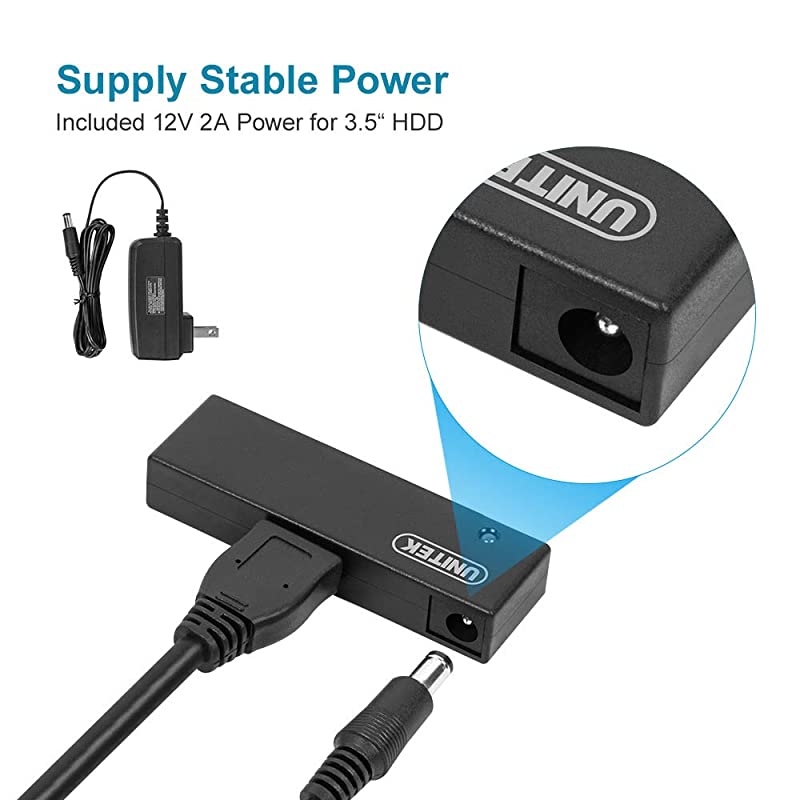 USB 30 To SATA Converter Adapter Cable For 25 35 Inch Hard Drive Disk With 12V2A Power Adapter