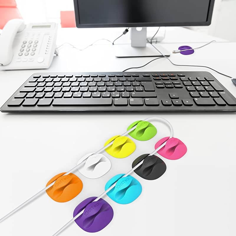 Cable Clips and Cord Management System Desktop Cable Organizer and Computer Electrical Charging or Mouse Cord Holder Multicolor