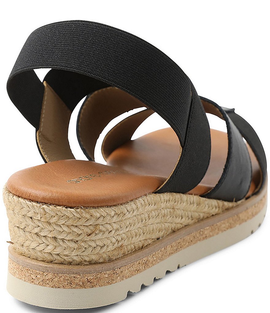 Andre Assous Prish Leather Platform Wedge Slingback Espadrille Sandals
