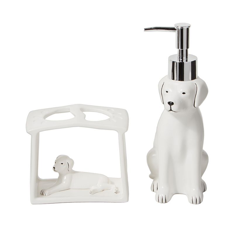 SKL Home by Saturday Knight Ltd. Fur Ever Friends Lotion Dispenser, White