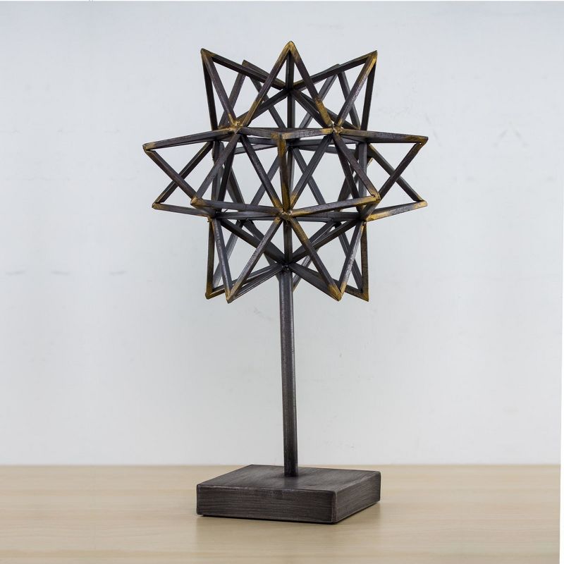 Decorative Metal Star Figurine - Brown