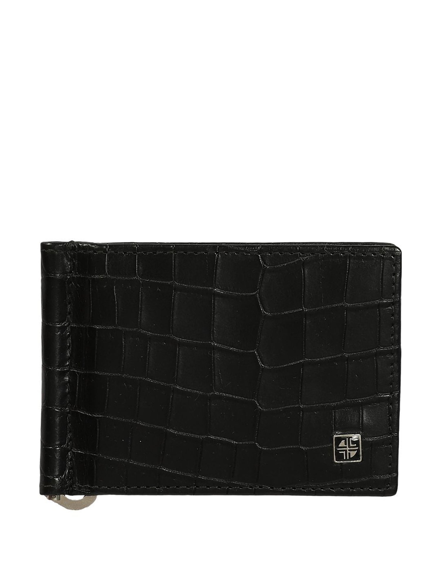 Carlton London Black Casual Leather Money Clip For Men