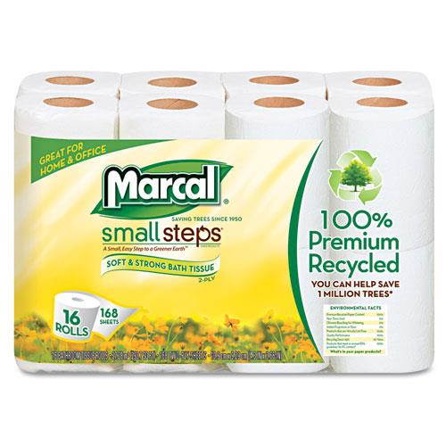 Marcal Bath Tissue 2-Ply 168 Sheets/Roll 96 Rolls/CT White 16466CT