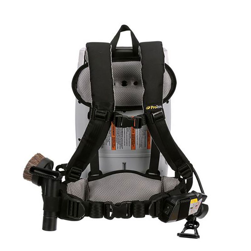 ProTeam 107461 ProVac FS 6 6 Quart Backpack Vacuum with Commercial Power Nozzle Tool Kit, Various Attachments, and 50 Foot Extension Cord