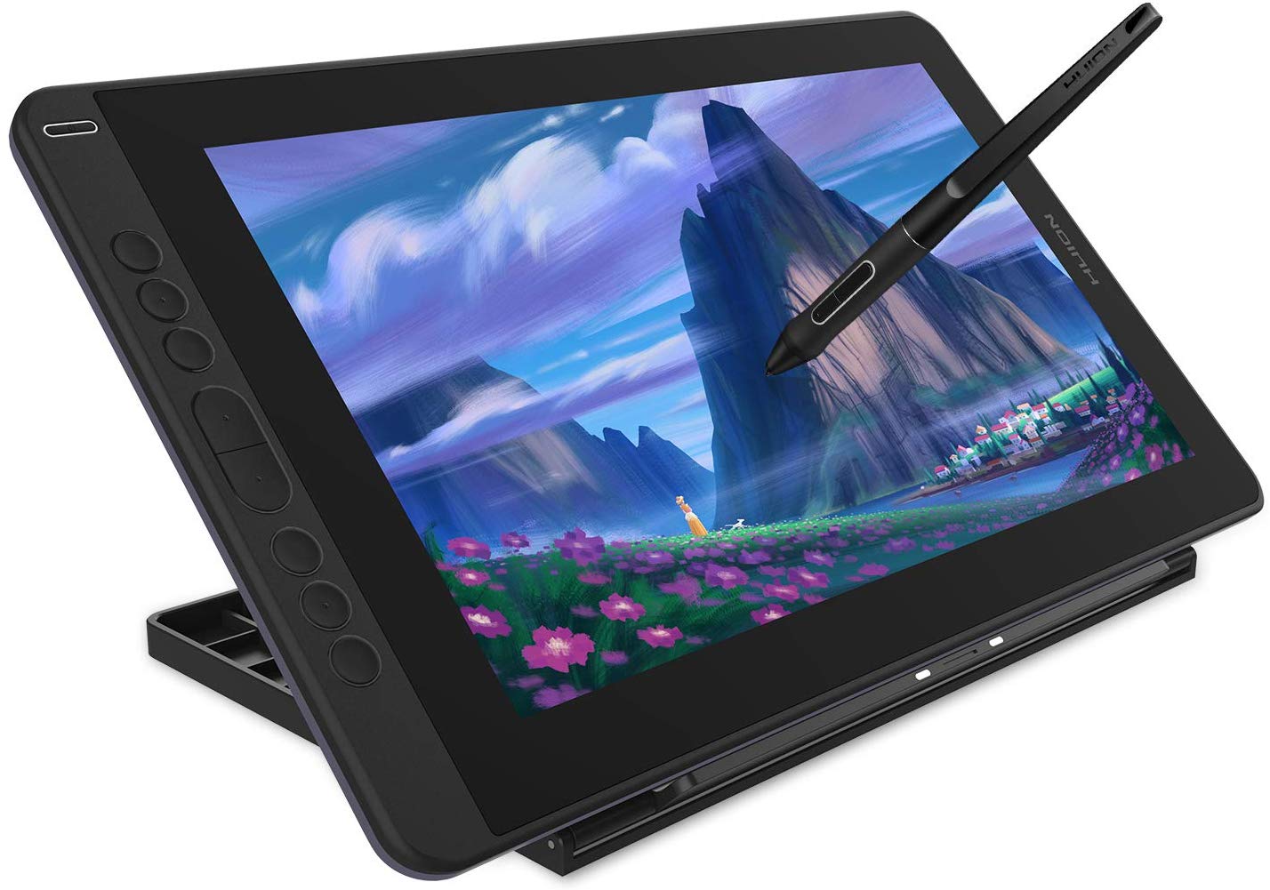 Huion Kamvas 13 Pen Display 2-in-1 Graphics Drawing Tablet with Screen Full-Laminated, Battery-Free Tilt Function 8192 Pen Pressure and 8 Shortcut Keys, Stand Included, Purple