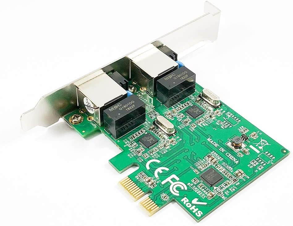 X-MEDIA Dual Port 10/100/1000Mbps Gigabit Ethernet PCI Express PCIe x1 Server Network Card/Network Adapter, Windows 10 & Linux Supported [XM-NA3820]