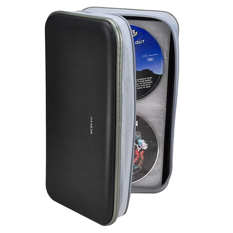 CD DVD Wallet  96 Capacity Heavy Duty Sturdy DVD Storage Hard Shell CD Disk Holder DVD Case VCD Wallets Bluray Media Case Storage Holder Organizer Wallet96 Capacity SkyBlue