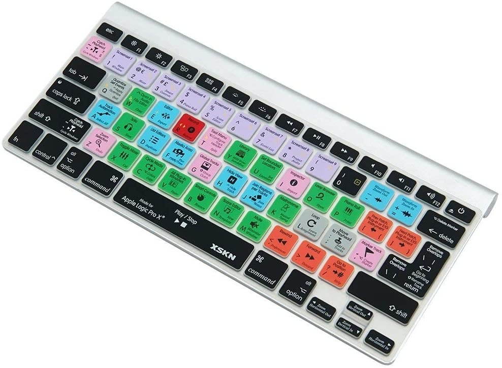 XSKN for Apple Logic Pro X 10 Shortcut Design Silicone Keyboard Skin Cover for Macbook 13 15 17 inch (US & EU Layout)