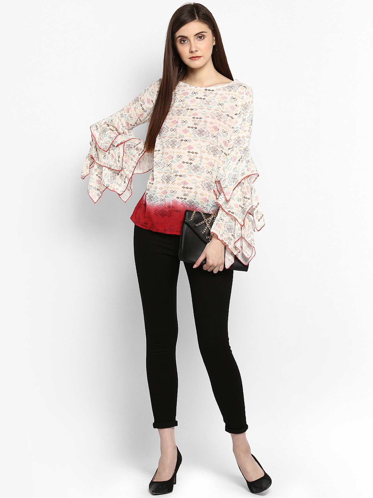 StyleStone Multicolor Floral Print A-Line Top