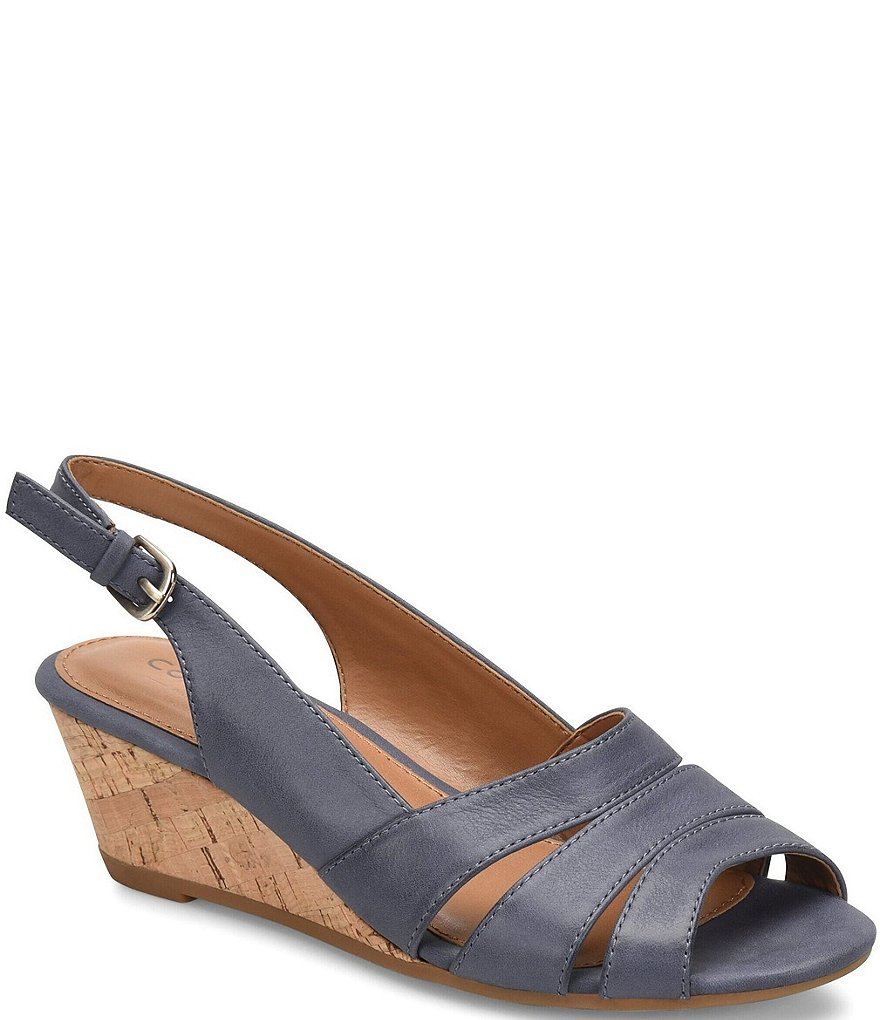Comfortiva Randi Slingback Cork Wedge Sandals