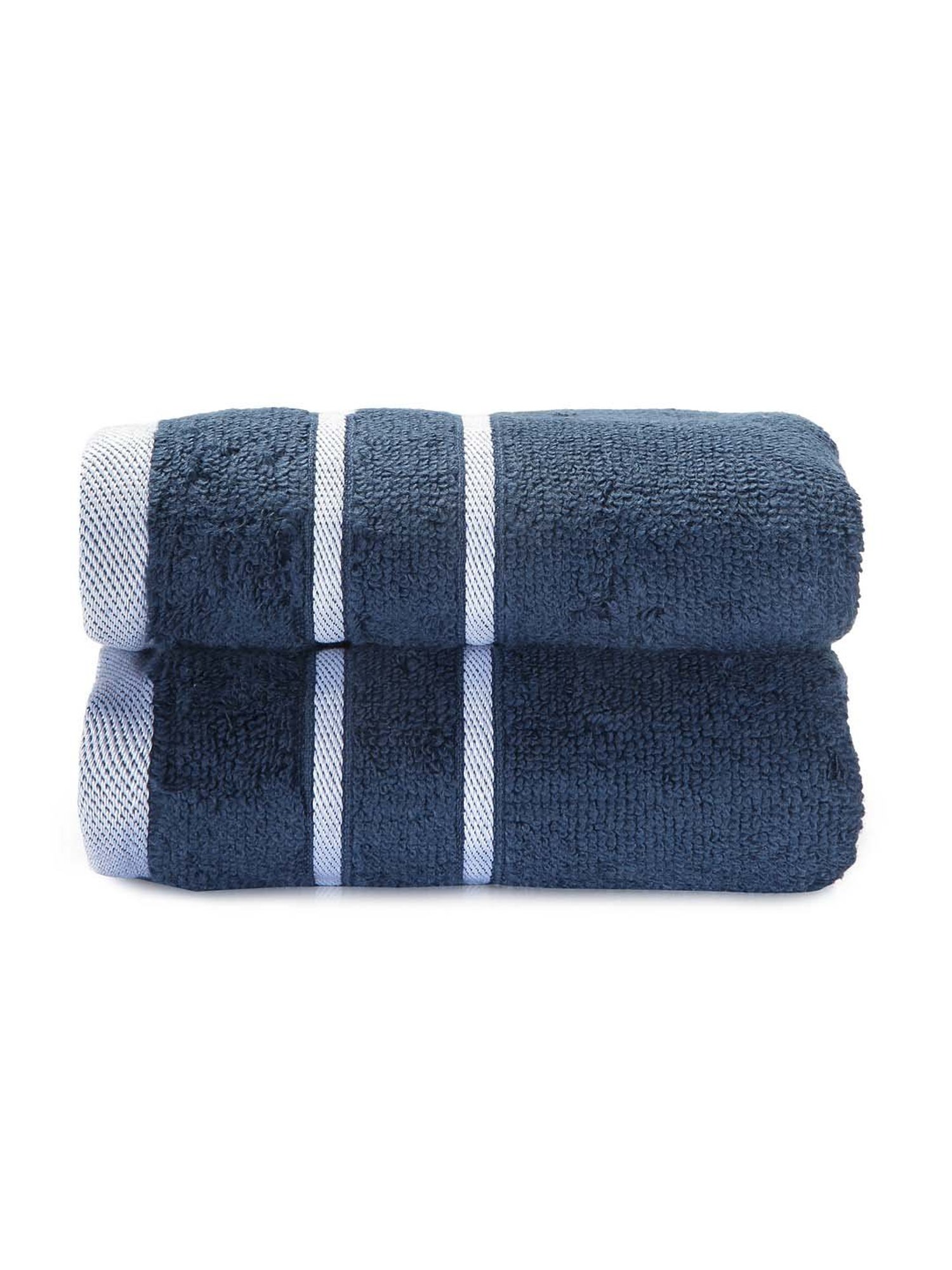 Mark Home 100% Cotton 500 GSM Zero Twist Simply Soft Navy Hand Towels - Set of 2