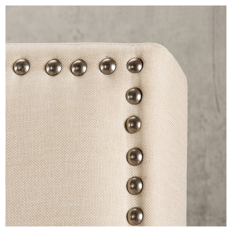 Queen Colfax Upholstered Nailhead Headboard Taupe - Zinus